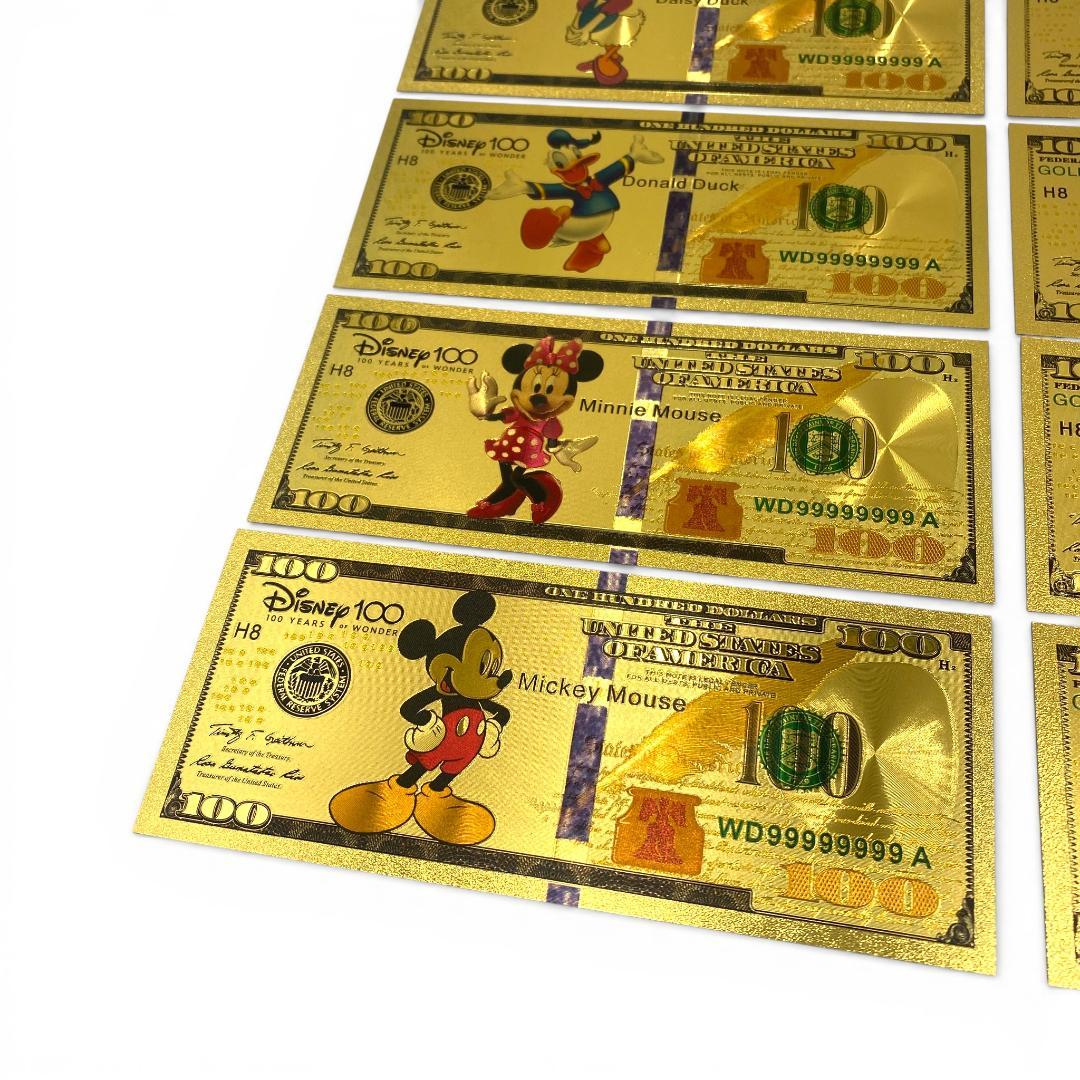 【美品】ディズニー 創立100周年記念 金箔紙幣 10枚セット