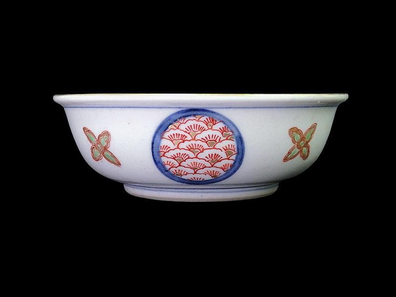 大聖寺伊万里　金襴手　窓絵　花鳥紋の図　春寒鉢　膾皿　５客　C770AS-CZt