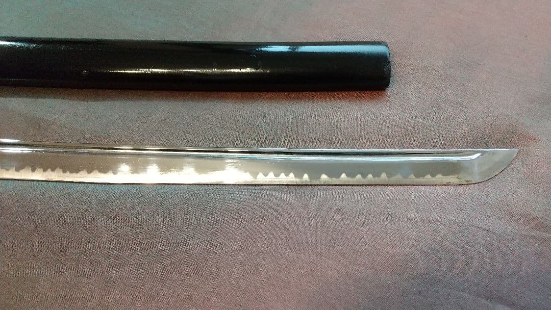 【樋入り尖り互の目刃紋】模造刀 舞踊 模擬刀 拵え 喰出し鍔 刀剣 日本刀 刀