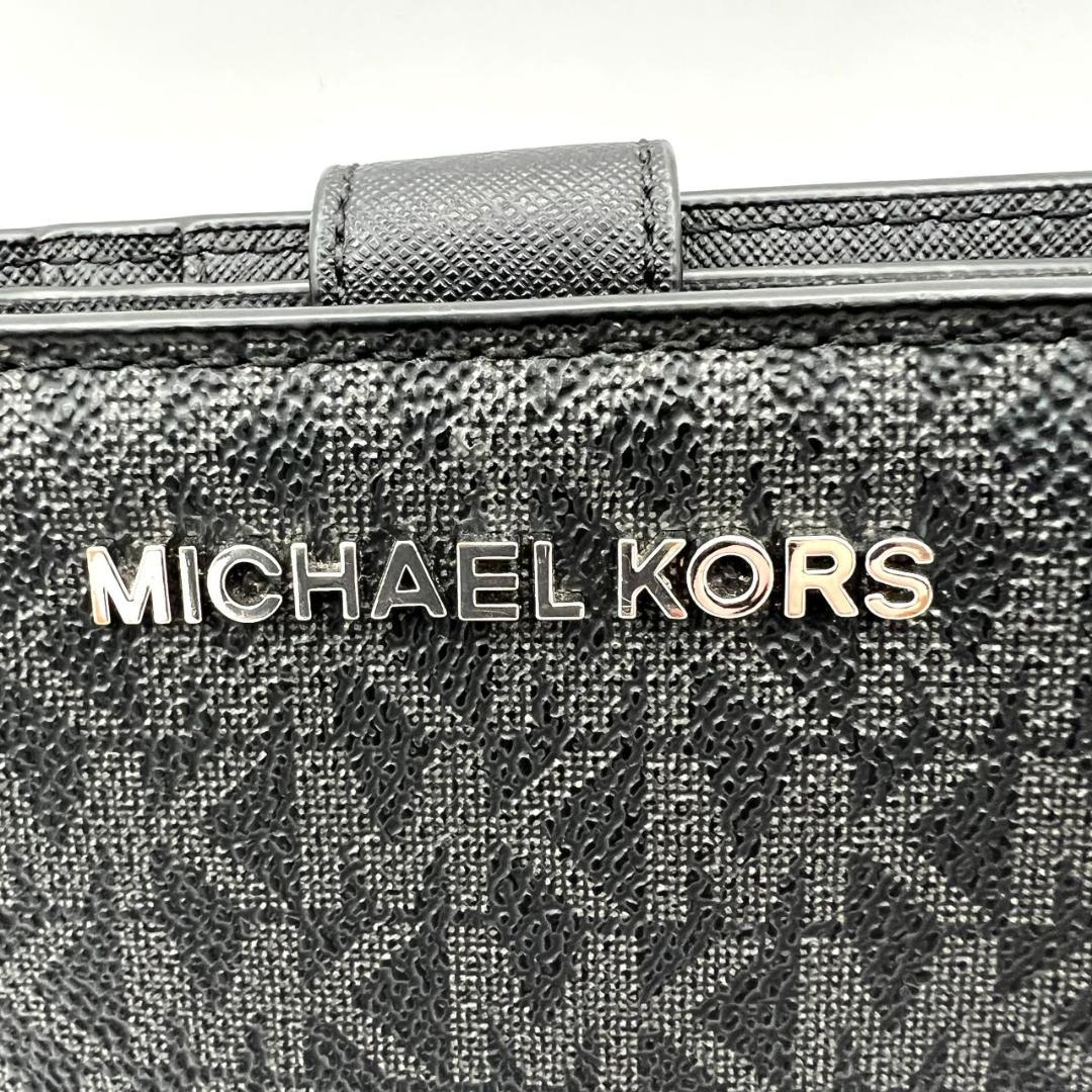 未使用マイケルコース★2つ折りスモールウォレット 折財布 シグネチャーPVC 黒