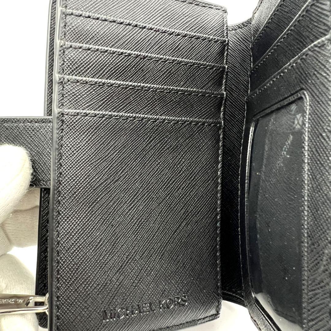 未使用マイケルコース★2つ折りスモールウォレット 折財布 シグネチャーPVC 黒