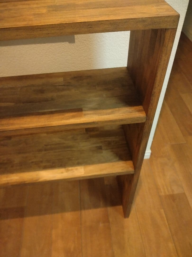 木製　ハンドメイド　オーダー　3段ラック　シェルフ　棚　本棚　マガジンラック