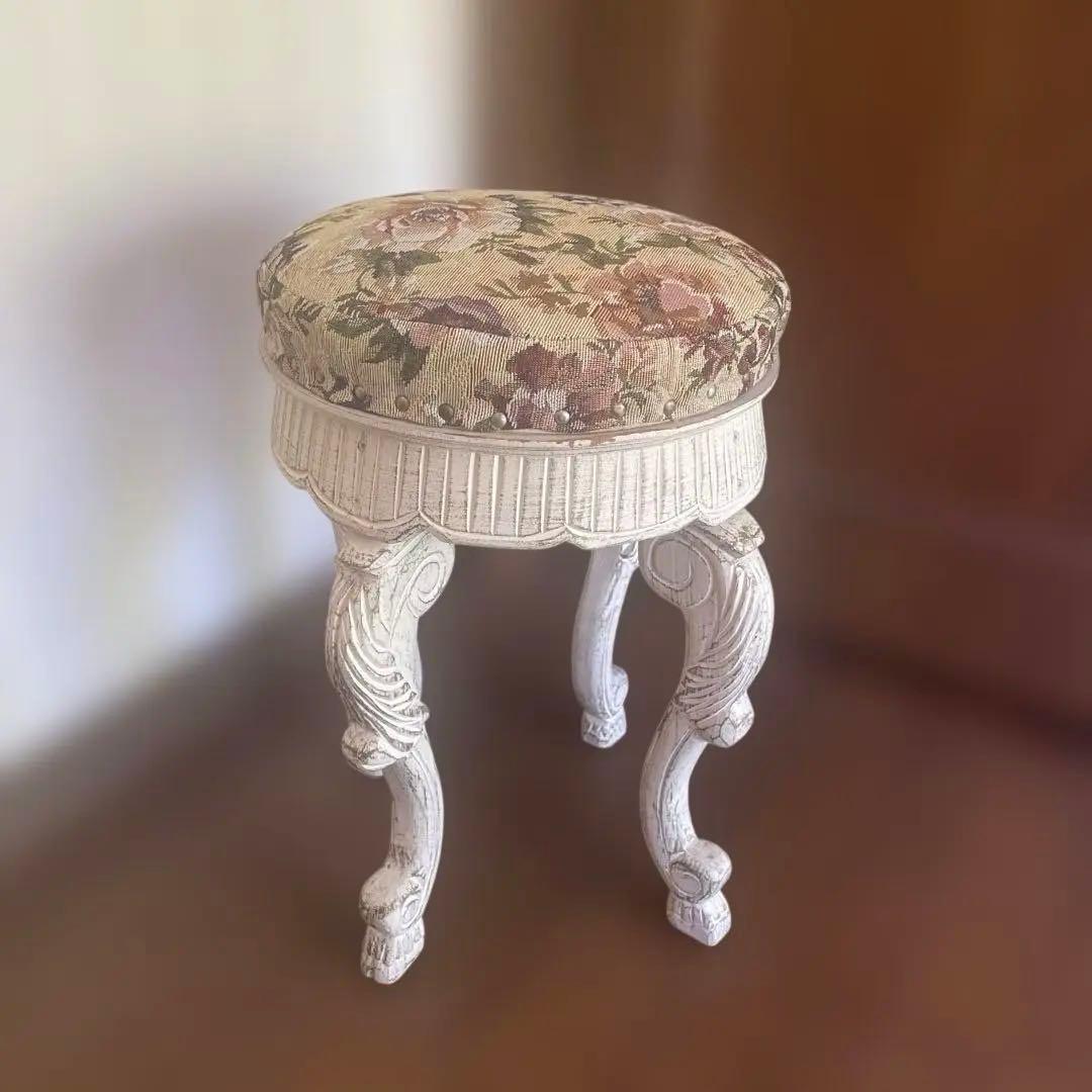 アンティーク風　スツール　ゴブラン織　輸入家具