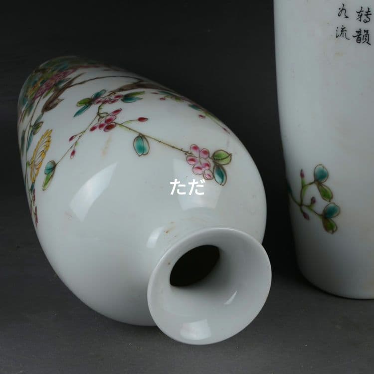 パステル花鳥花瓶 賞瓶 景徳鎮 陶磁器 装飾品 現代工芸品 美術品 置物