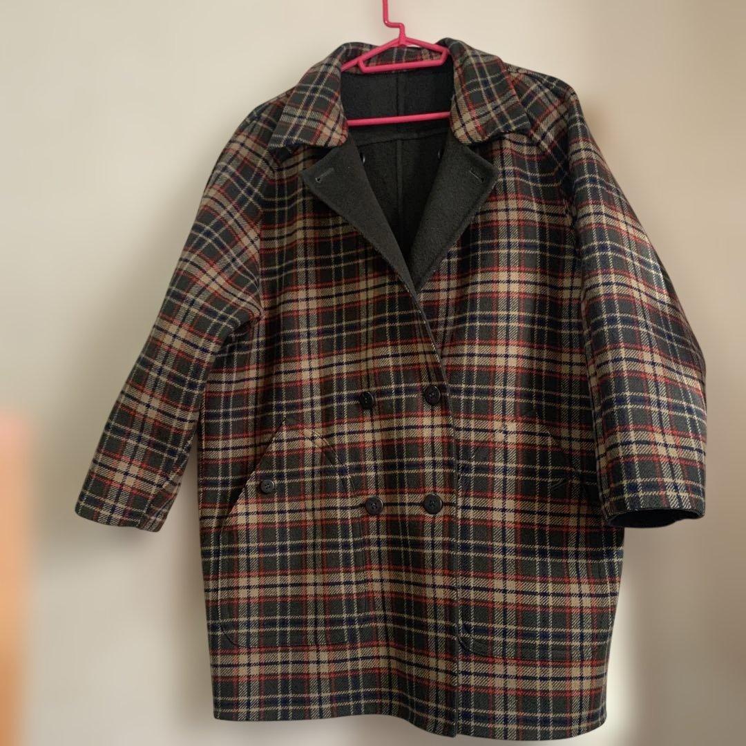 ★DAKS 一枚仕立てリバーシブルモスグリーンコート　L〜LLサイズ