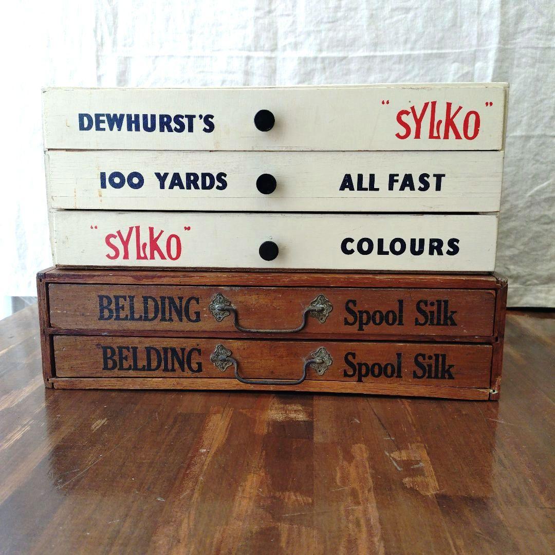 アンティーク スプールキャビネット 糸ケース ソーイング 什器 引き出し