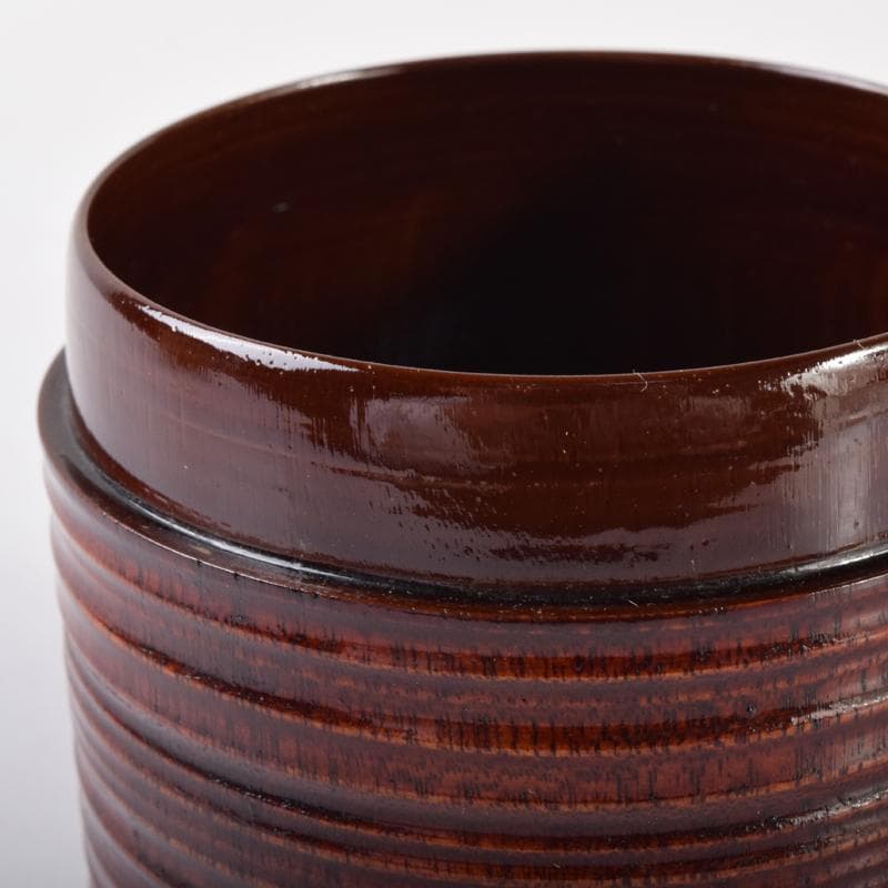 茶道具　漆塗　千筋　棗　時代箱付　V　7109