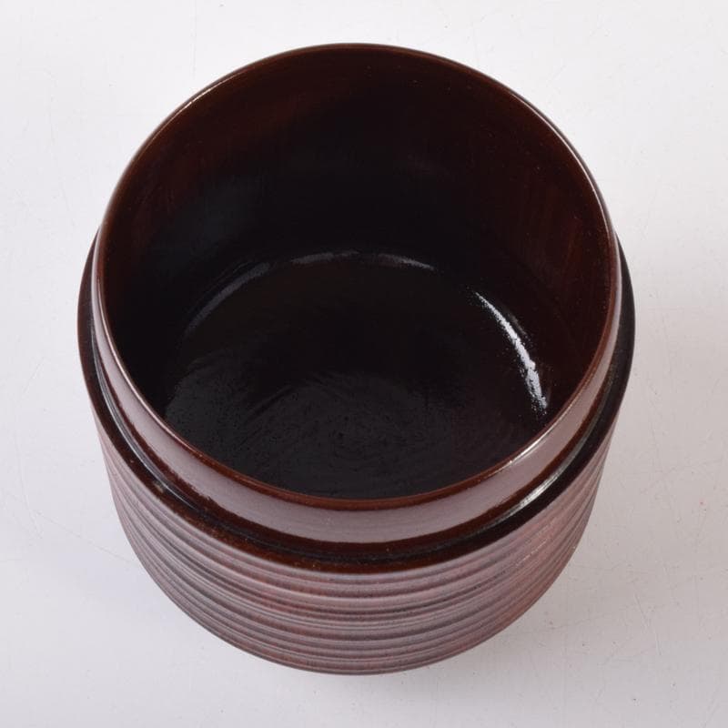 茶道具　漆塗　千筋　棗　時代箱付　V　7109