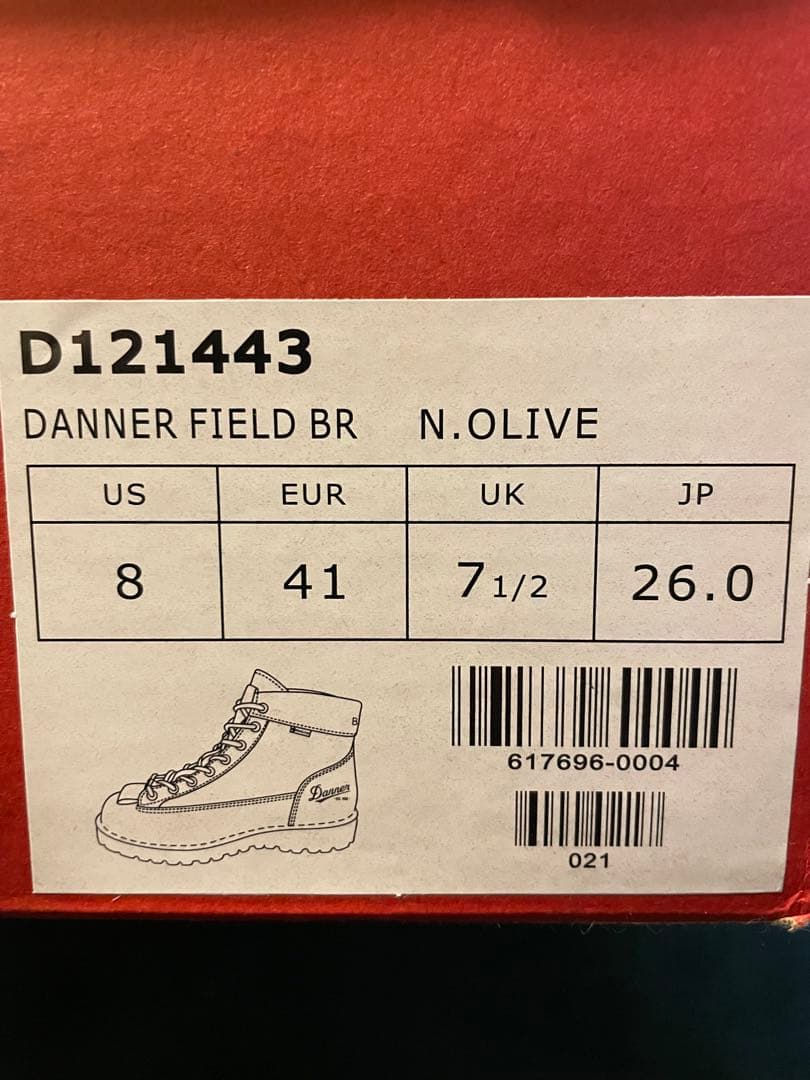 個人装備 DANNER FIELD D121443 olive 26cm