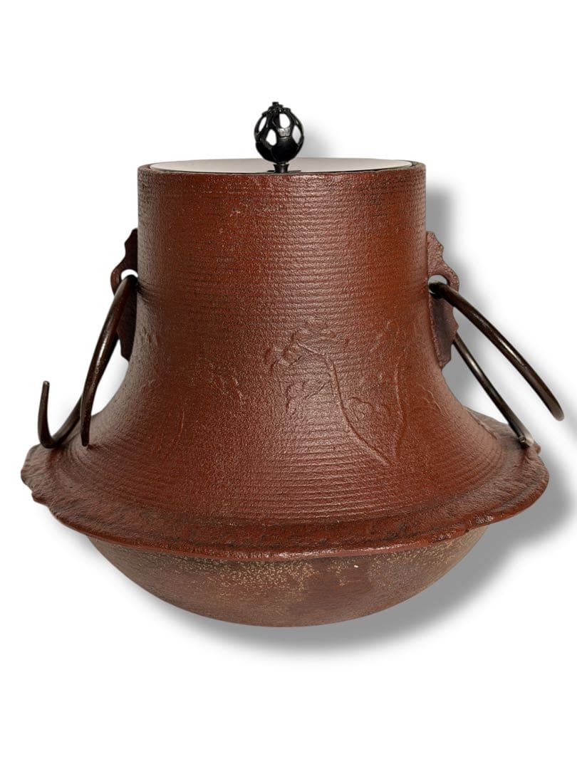 #釜師 菊地政光 松地文糸目 富士釜 共箱付き