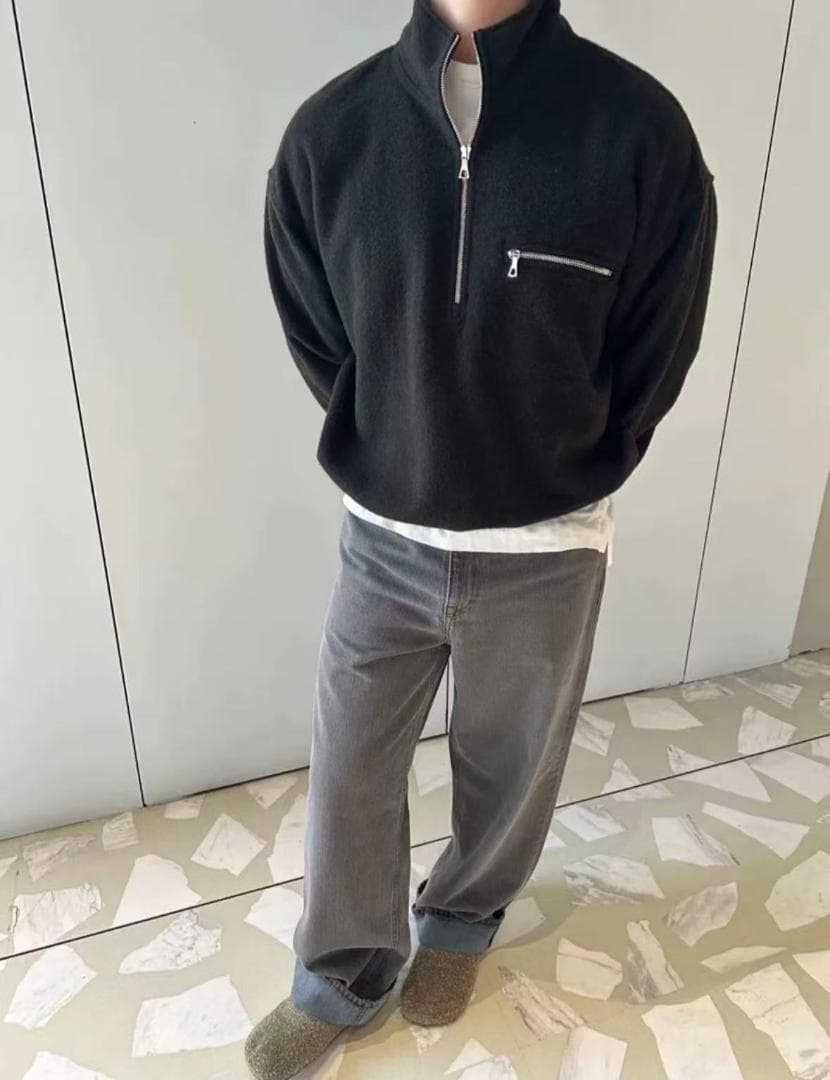 RIER ブラック ハーフジップ ジャンパー M 即日発送