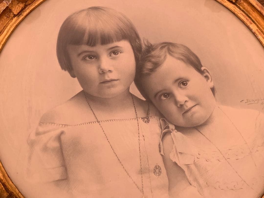 フランス　蚤の市　フレーム　写真入り　ブロカント