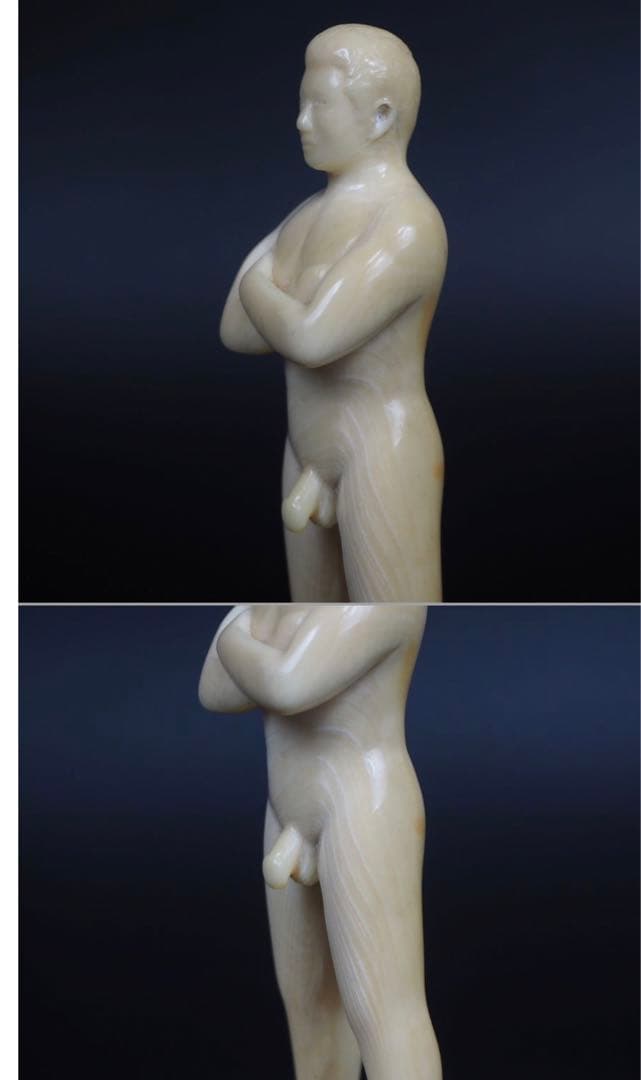 送料無料　レア物　マッコウクジラ　抹香鯨　鯨歯彫刻２体