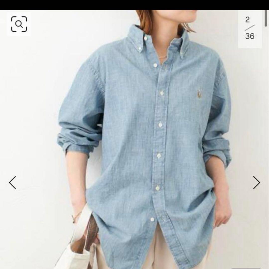 ポロラルフローレン デニム シャツ ジャーナルスタンダード サックスブルー L