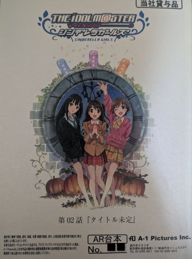 激レアTHEIDOLM@STERシンデレラガールズAR台本2冊+絵コンテ+オマケ