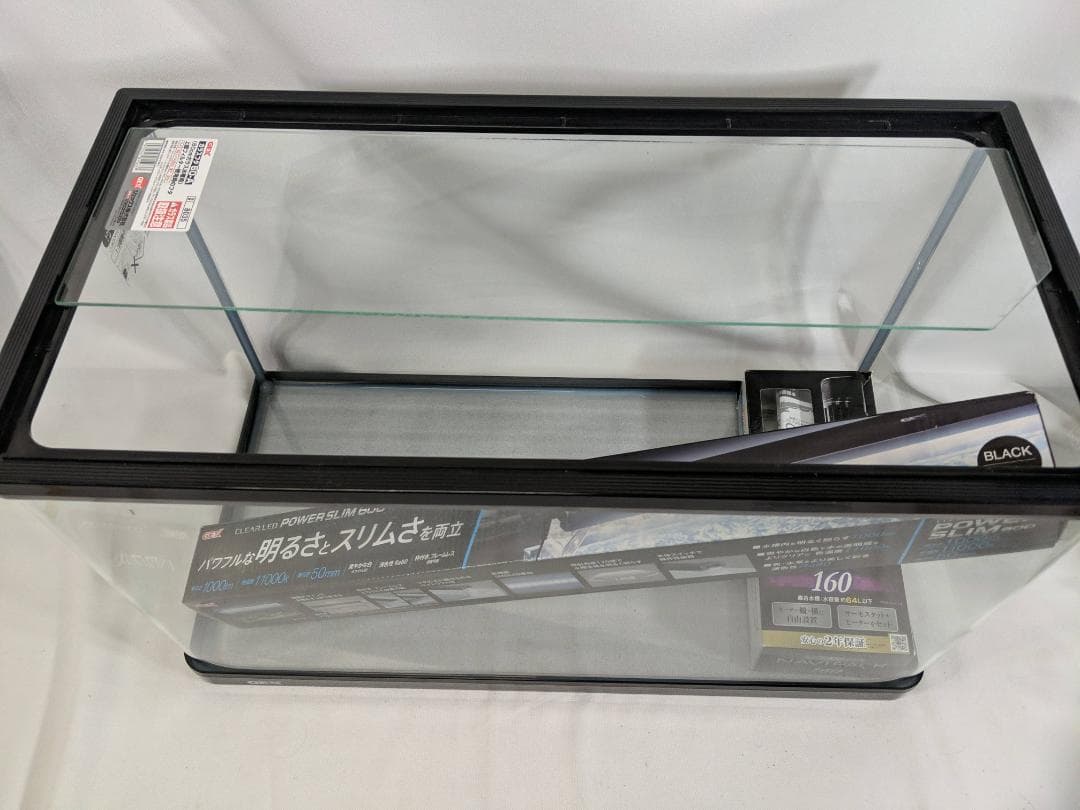 【新品】60cm曲面水槽GEX POWER SLIM 照明&ヒーターのセット