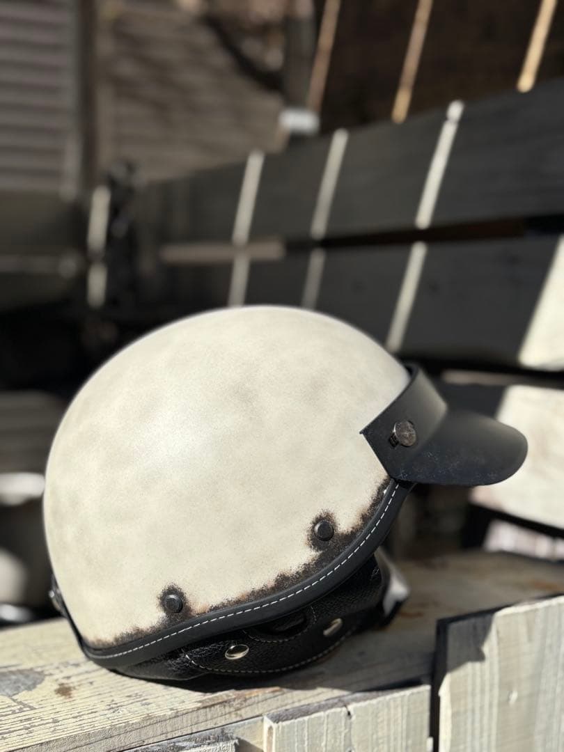 ポリスヘルメット ショーティー ヘルメット エイジング塗装仕上げ　フリーサイズ