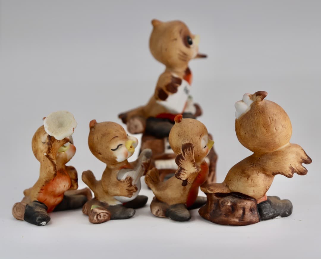 陶器製ジョセフ（ヨセフ・オリジナル）小さな可愛い小鳥の置物 6体セット