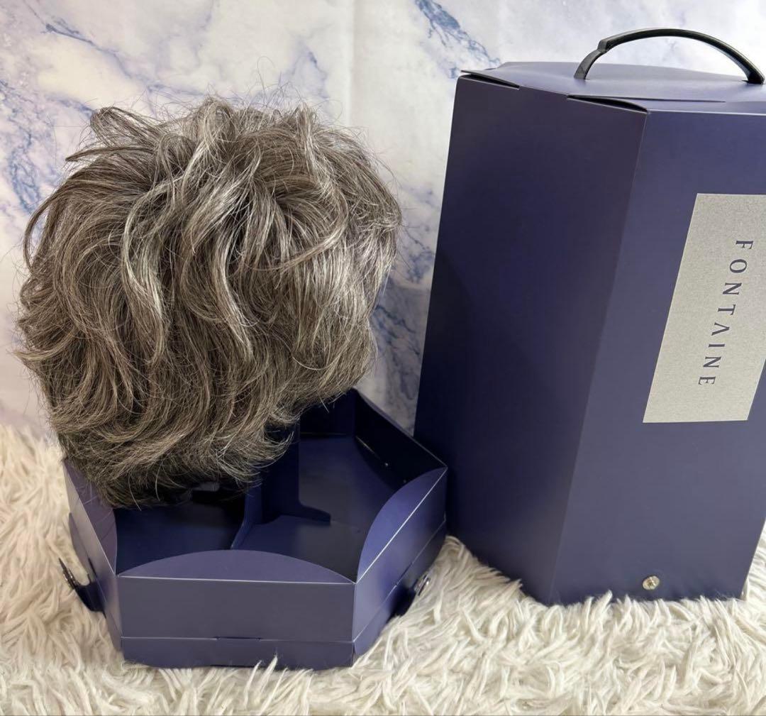 フォンテーヌ　シルバーショートウィッグ 専用ボックス付き