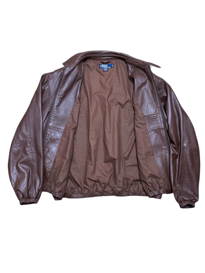 90s polo ラルフローレン　スイングトップ　レザージャケット