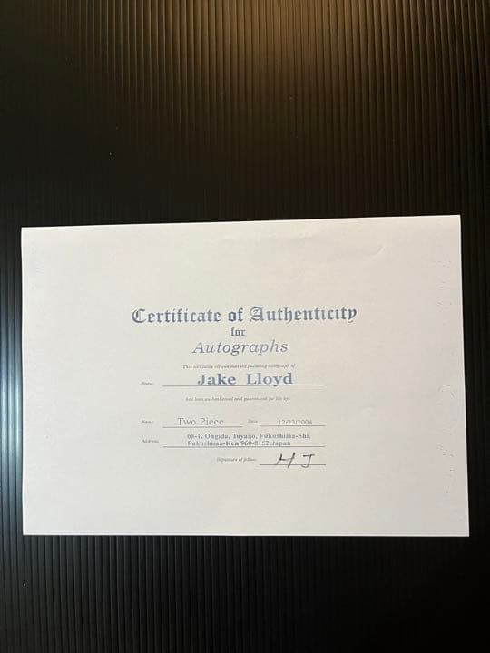 スターウォーズ アナキン役 ジェイクロイド直筆サイン 新年期間限定