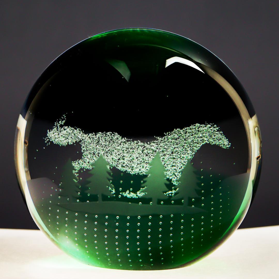 Caithness Glass 森を駆ける馬 エアーパターン ペーパーウエイト