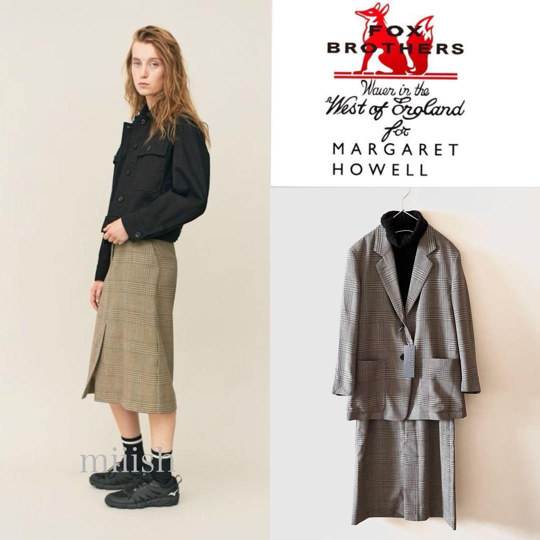 新品 マーガレットハウエル×フォックスブラザーズ グレンチェックツイルスカート
