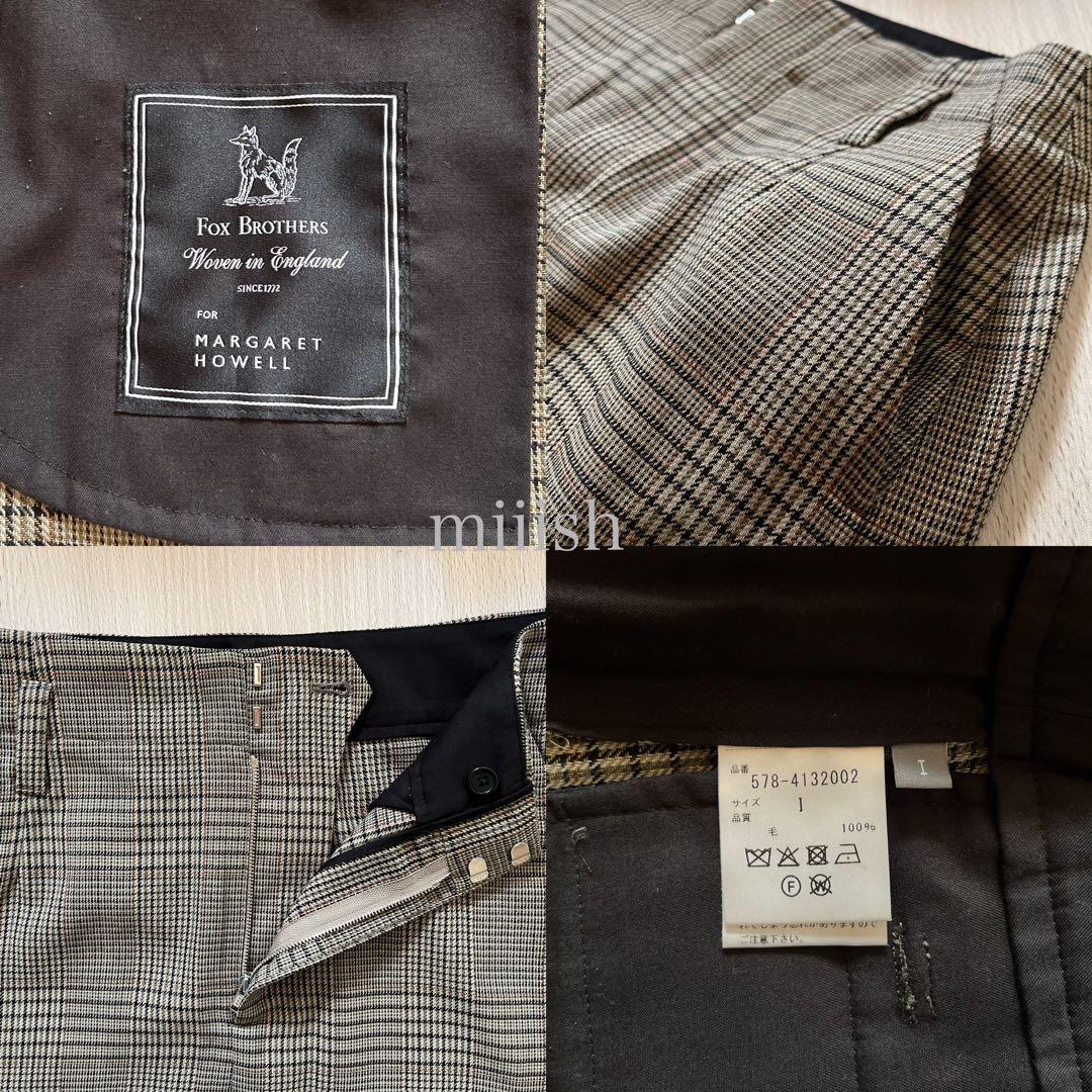 新品 マーガレットハウエル×フォックスブラザーズ グレンチェックツイルスカート