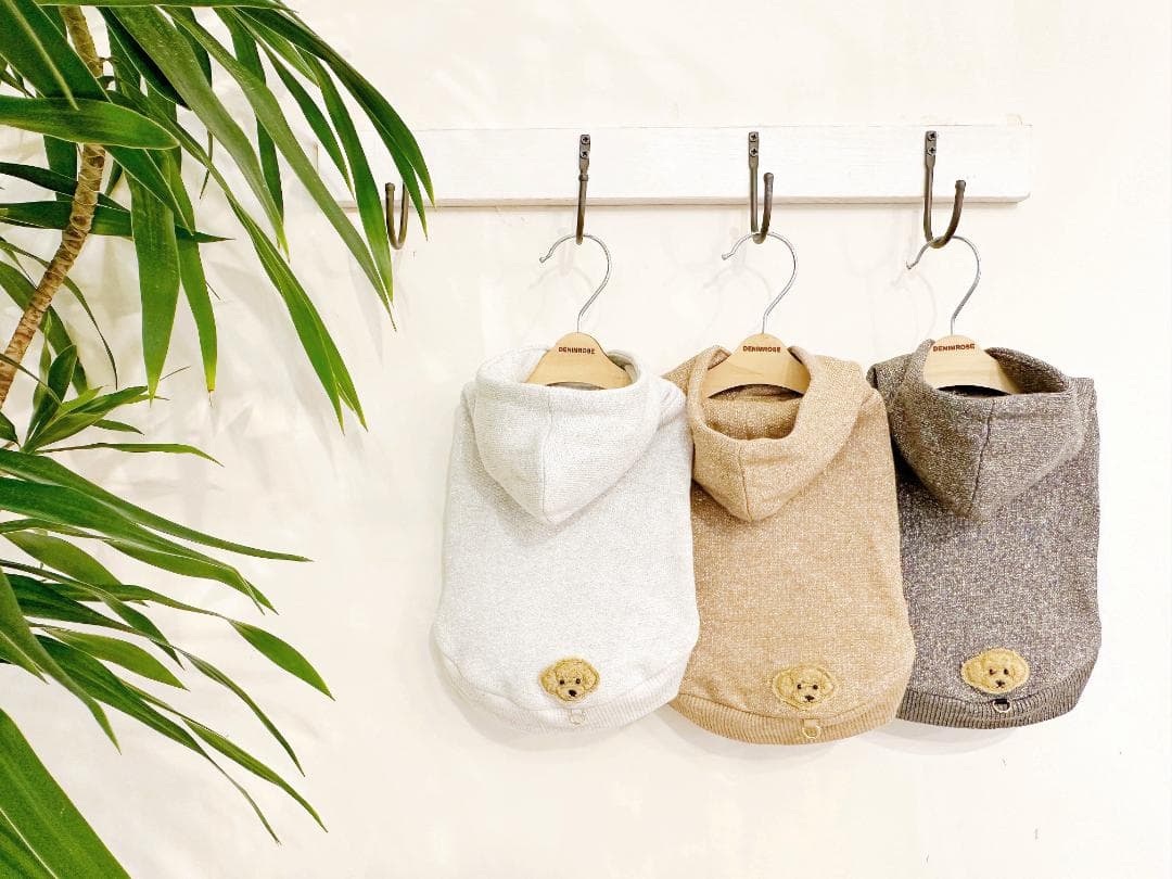 DENIM ROSE ワッペンフード付きラメパーカー