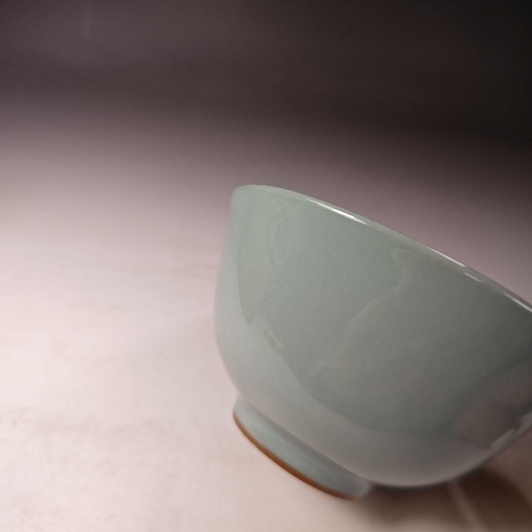 イ500 茶碗『三代目　諏訪蘇山』『青磁　茶碗　共箱』抹茶碗　茶道具