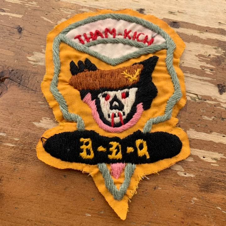 vintage 50s〜60s army skull ワッペンtham-kich