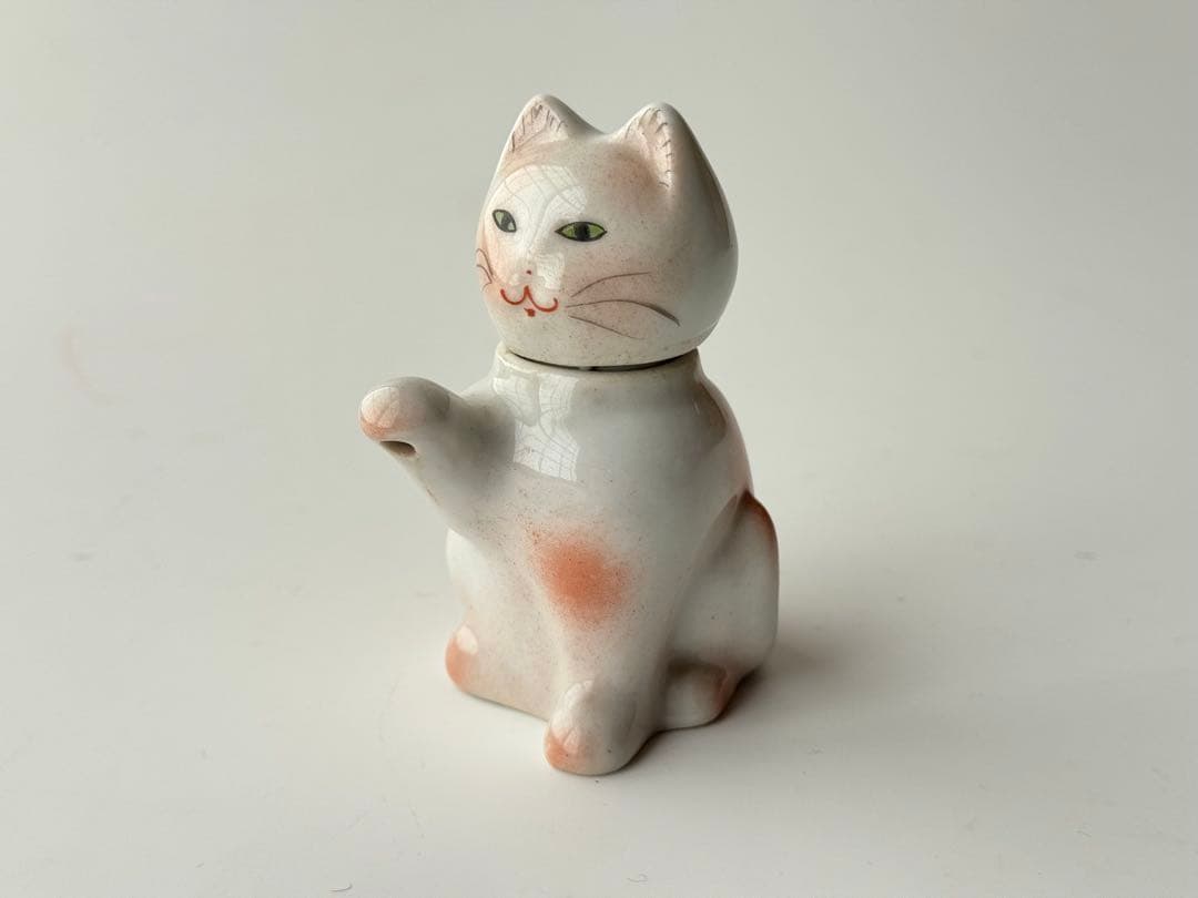 アンティーク 骨董 猫 陶器製 置物 醤油差し 中国 ヴィンテージ