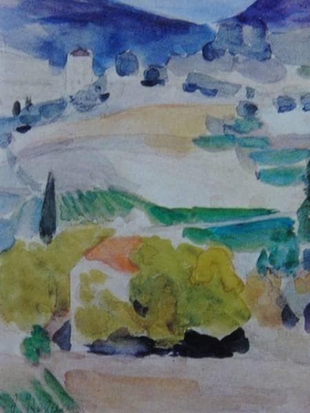 硲伊之助、コルシカ島にて、希少画集画、新品高級額、額装付、状態良好