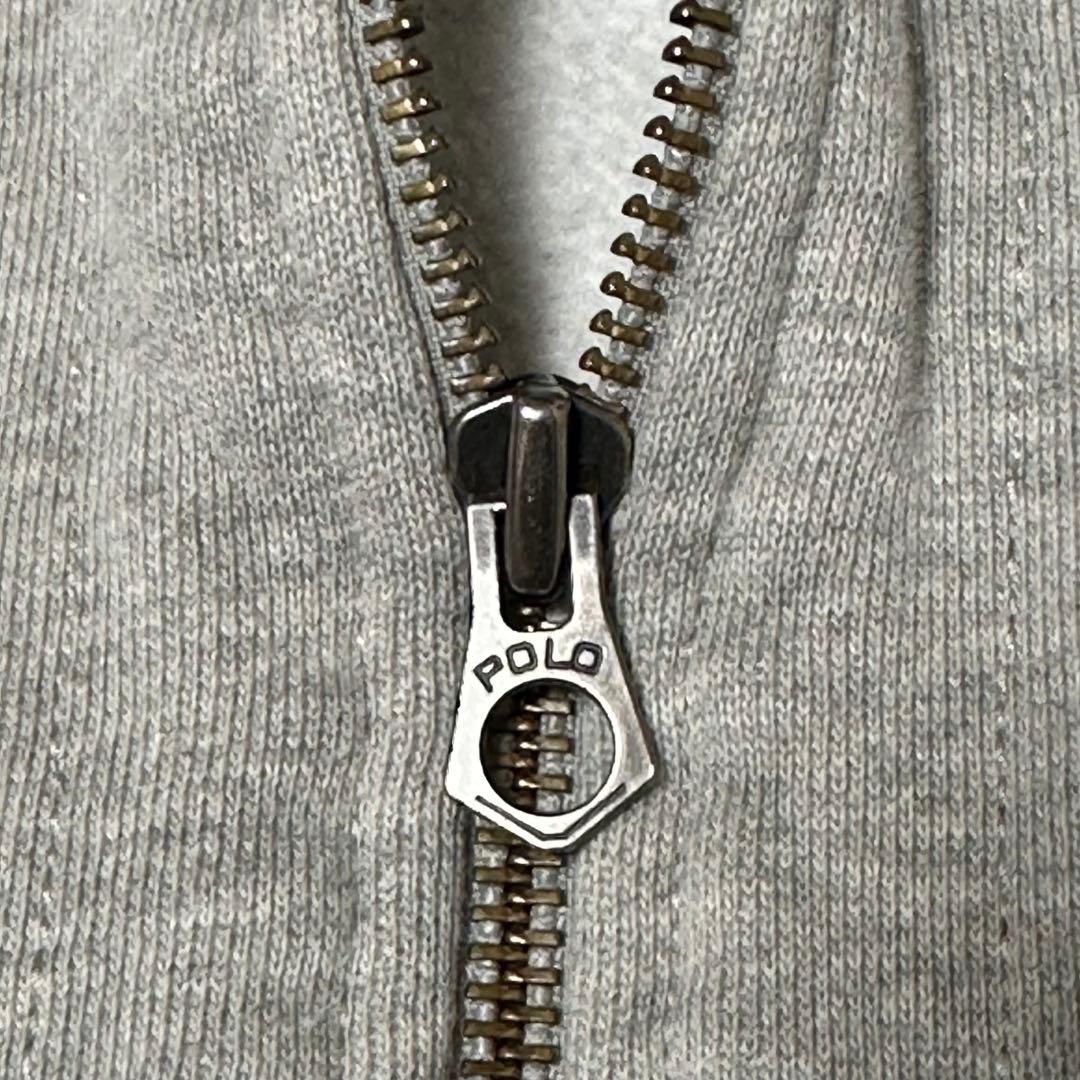 POLO ポロ ラルフローレン ジップパーカー フード裏サーマル グレー