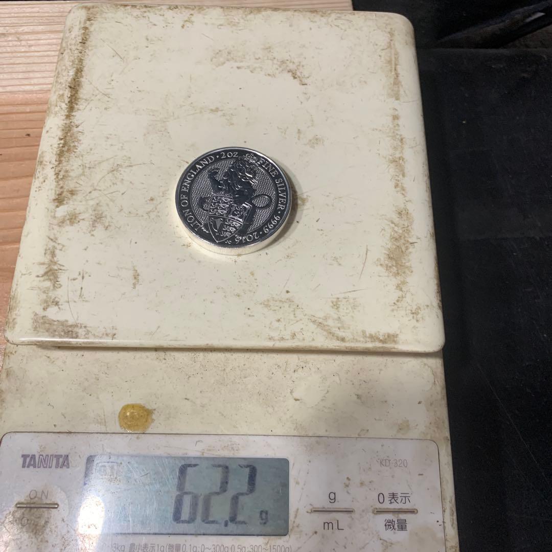 その3 純銀貨 2オンス クイーンズビースト　2016 ライオン・イングランド