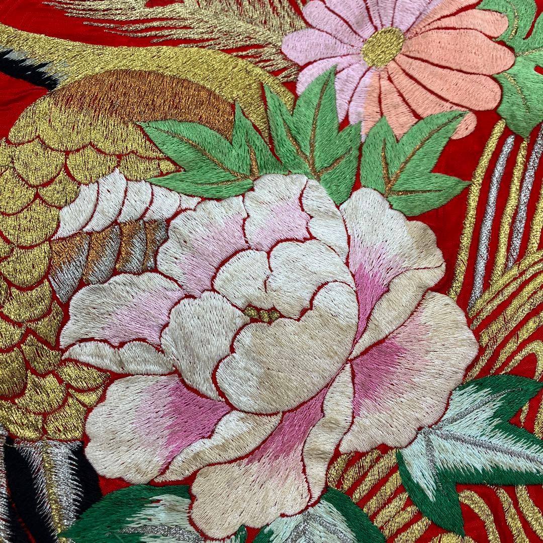 ◎mk-1448　引き振袖　お引きずり　婚礼衣装　金糸　銀糸　8-6