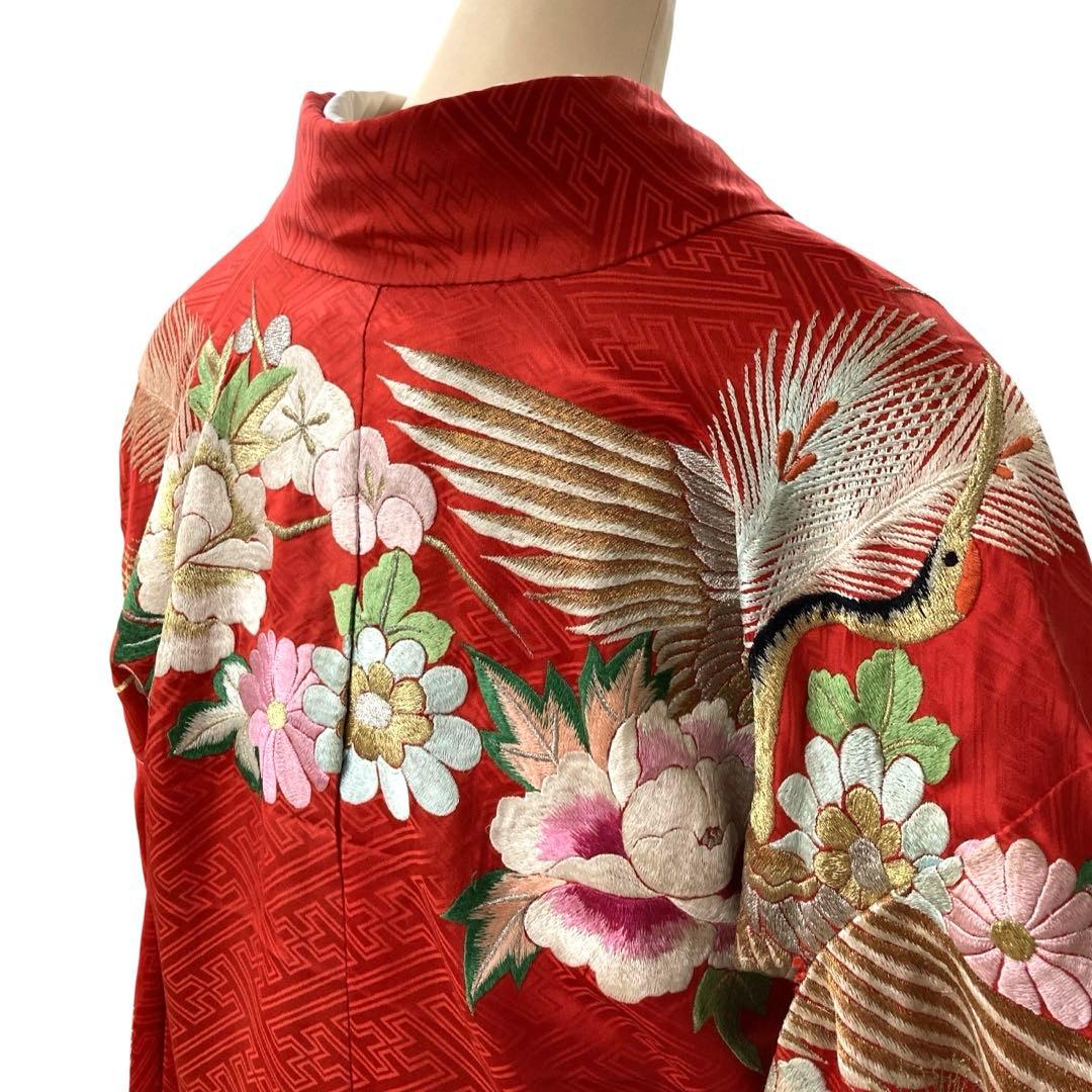 ◎mk-1448　引き振袖　お引きずり　婚礼衣装　金糸　銀糸　8-6