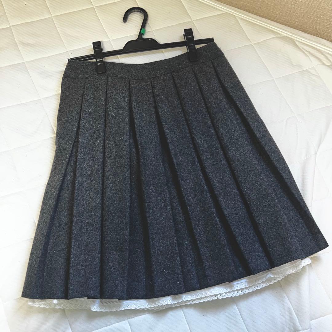 crank プリーツスカート musinsa ウール風生地 韓国ブランド