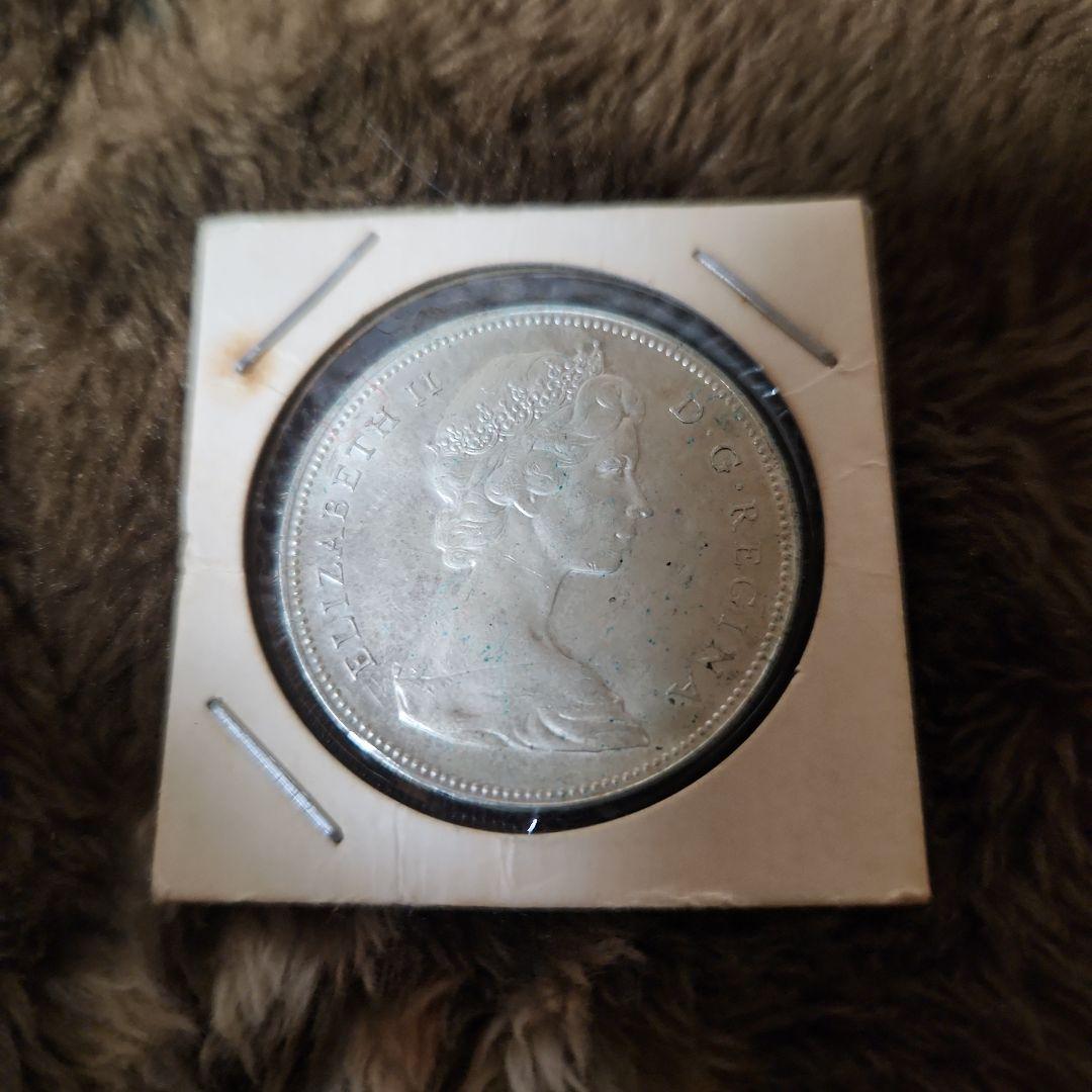 エリザベス2世　銀貨　1966年カナダドル