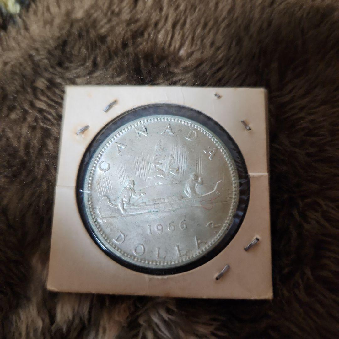 エリザベス2世　銀貨　1966年カナダドル
