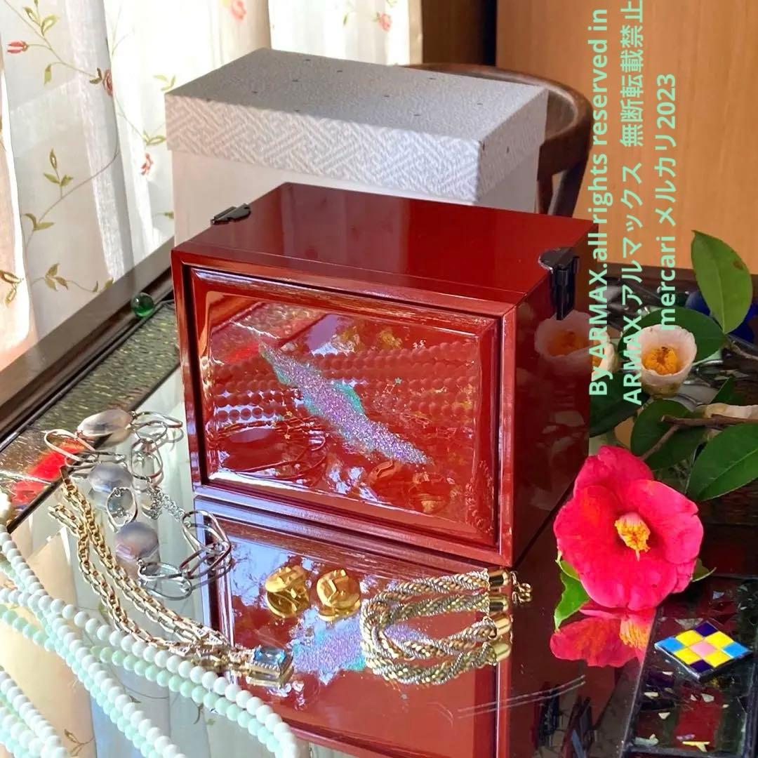 2192様感謝‼️JAPAN輪島塗愛蔵品螺鈿蒔絵「銀河-紅」宝石箱