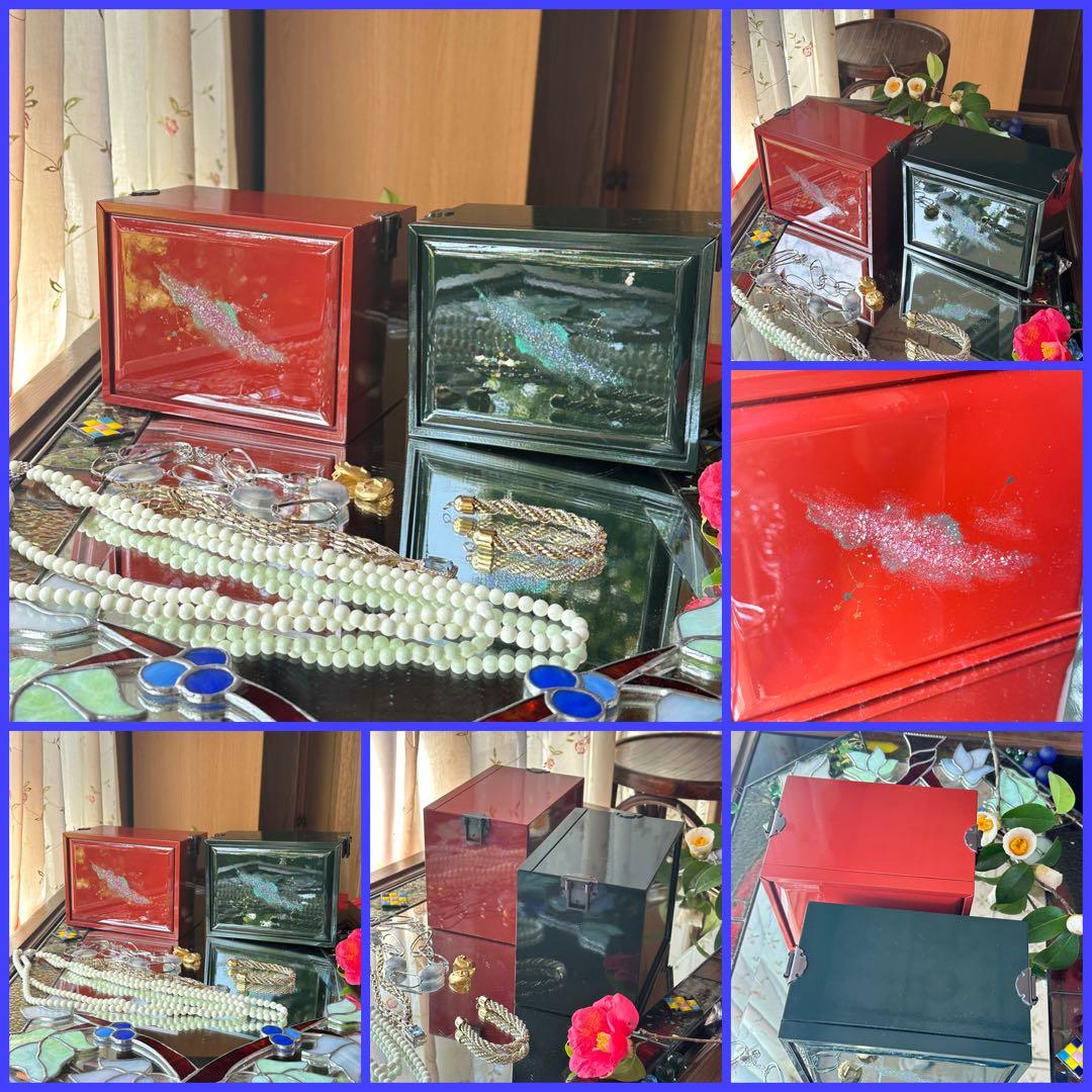 2192様感謝‼️JAPAN輪島塗愛蔵品螺鈿蒔絵「銀河-紅」宝石箱