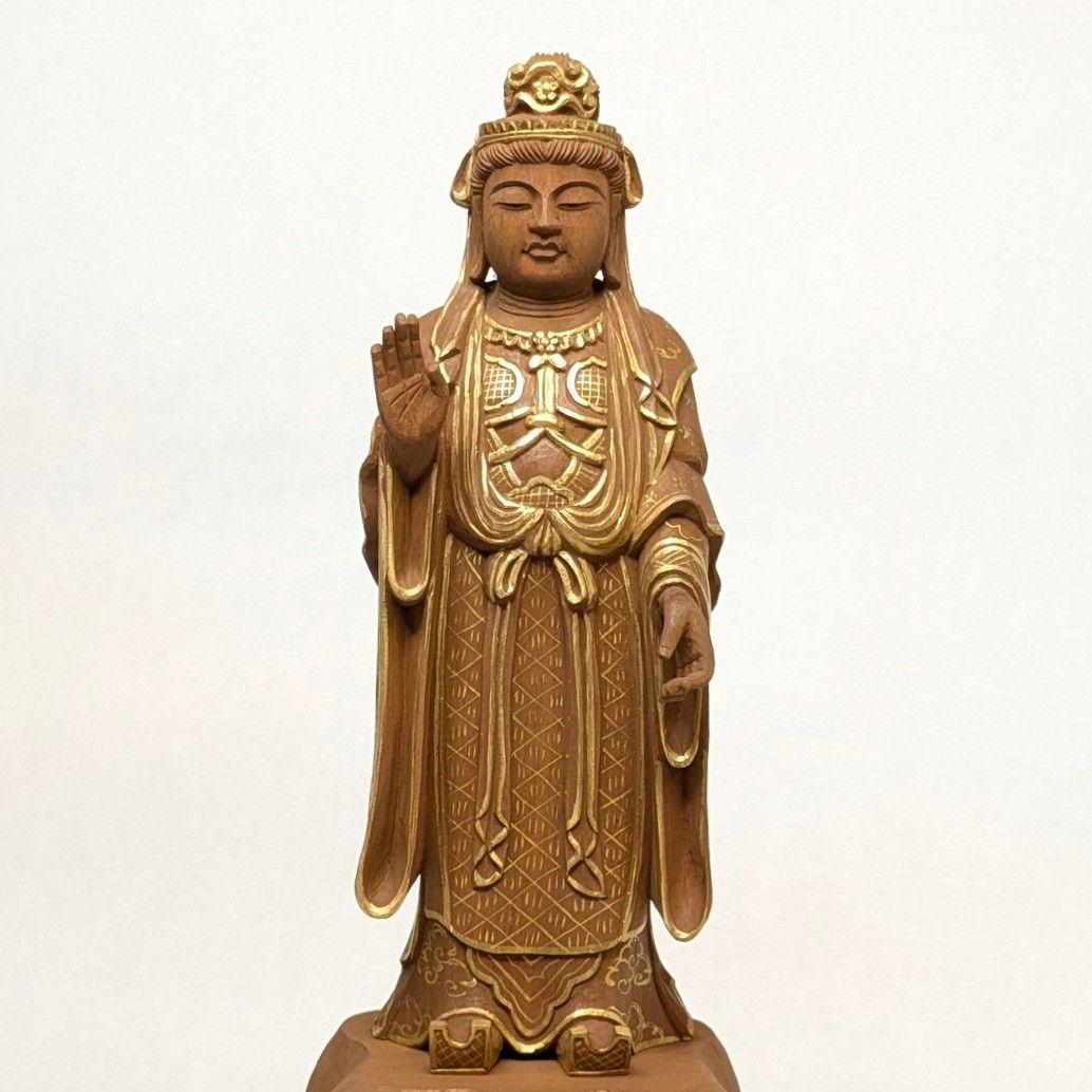 【フォロー割・新品】 帝釈天　金泥　紅檀　総高さ約27.5㎝　インドラ　帝釈