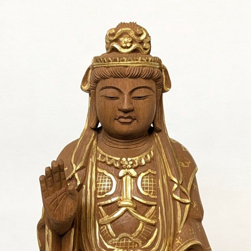 【フォロー割・新品】 帝釈天　金泥　紅檀　総高さ約27.5㎝　インドラ　帝釈