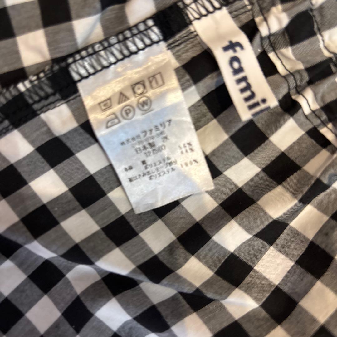 美品　ファミリア　Tシャツ　ショートパンツ　テリア　ギンガムチェック　90