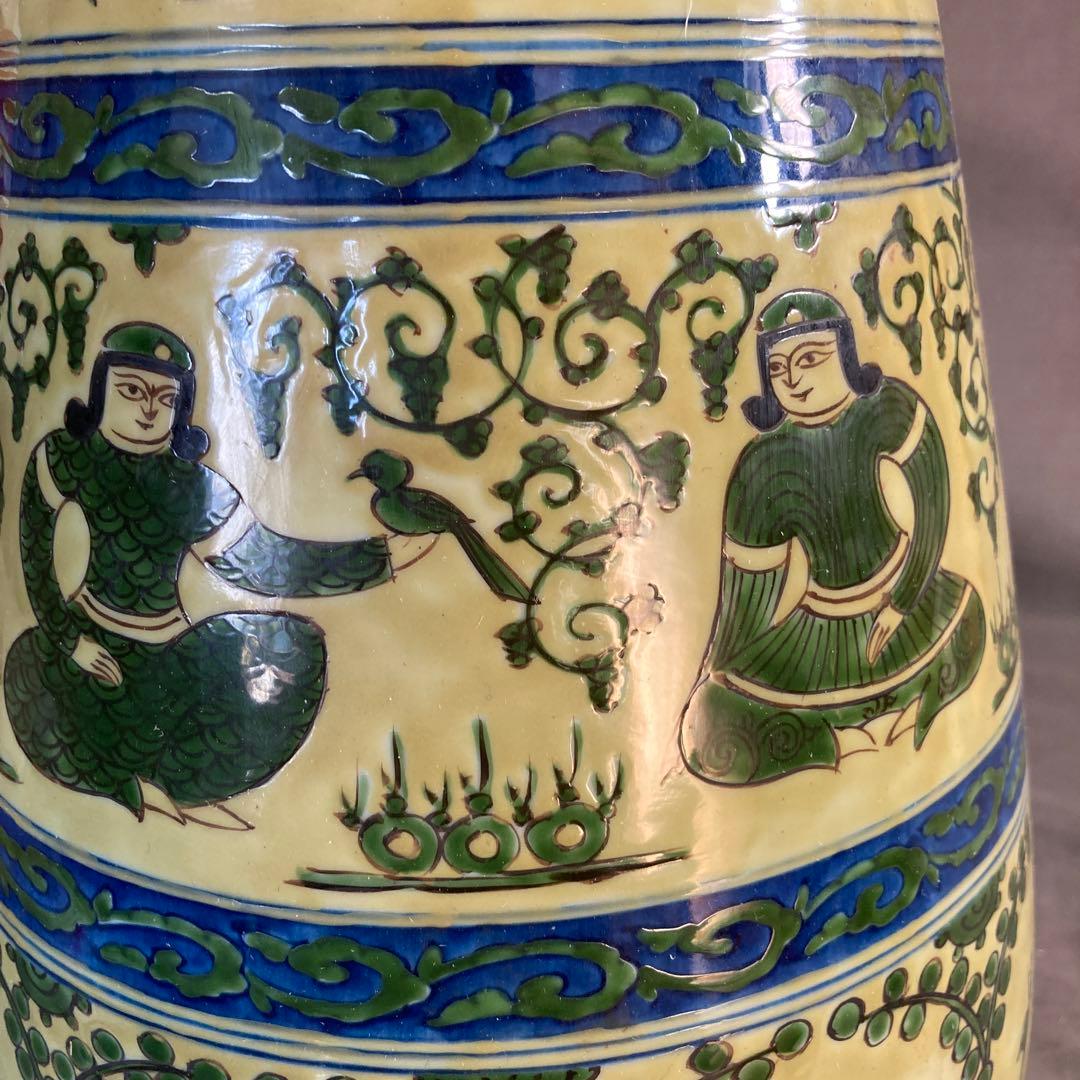 【源右衛門】古伊万里の伝統　日本の名窯　舘林源右衛門作　染錦黄彩ミナイ手　大花瓶