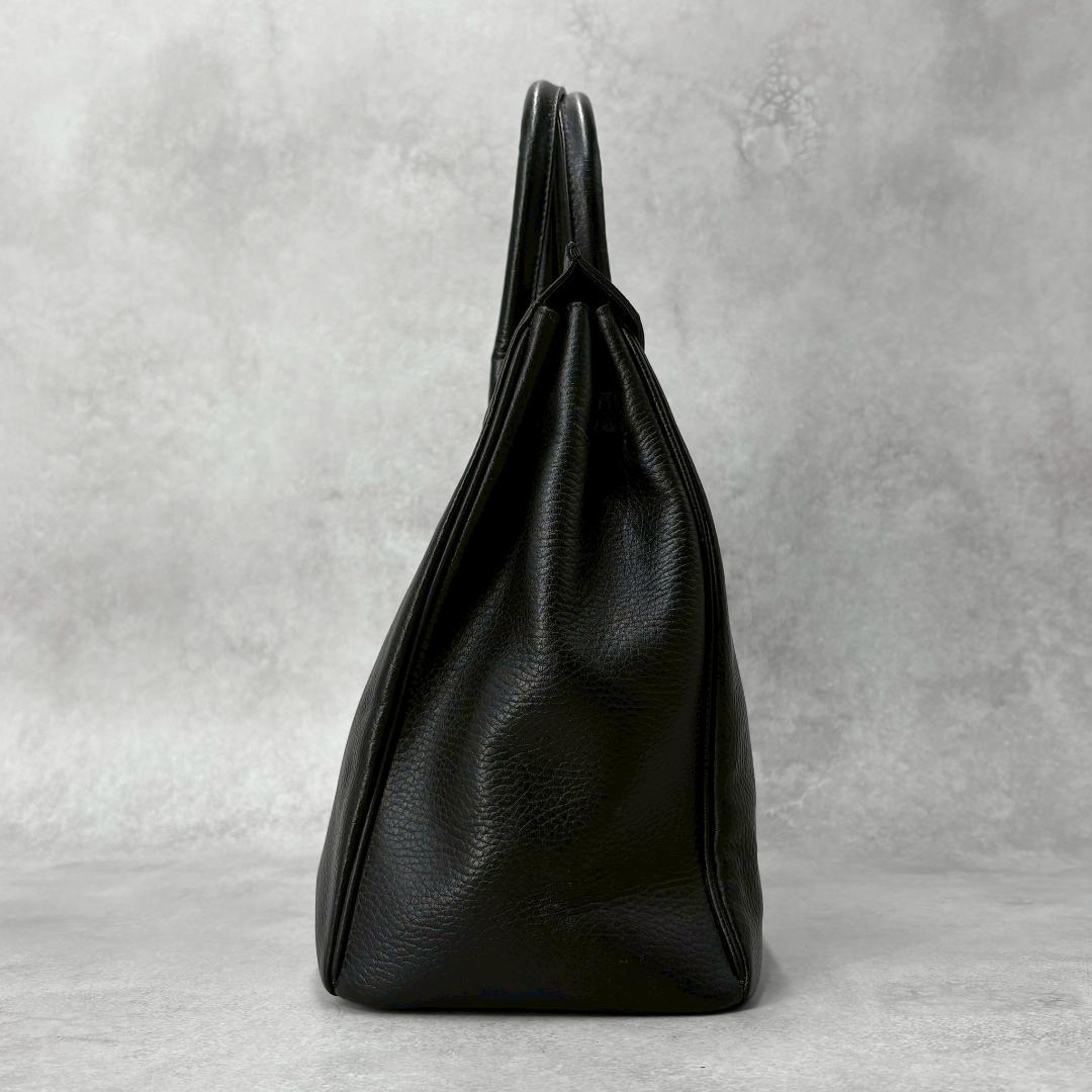 【美品】傳濱野 ハンドバッグ レザー ゴールド金具 黒