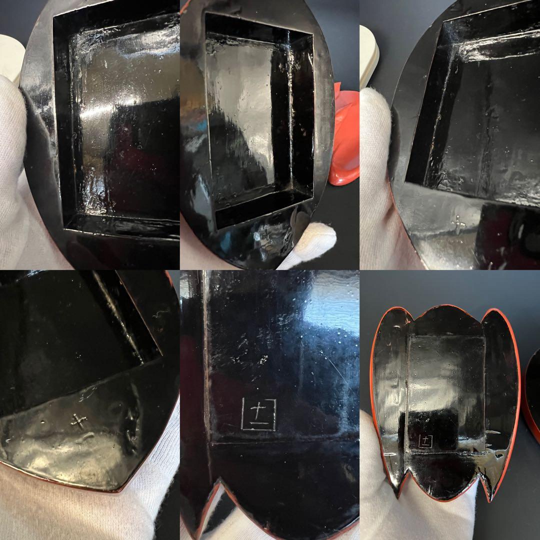 ◎古道具 庵々◎江戸-明治期 輪島塗 鶴形 蓋物◎時代物侘び寂び和置物 朱塗骨董