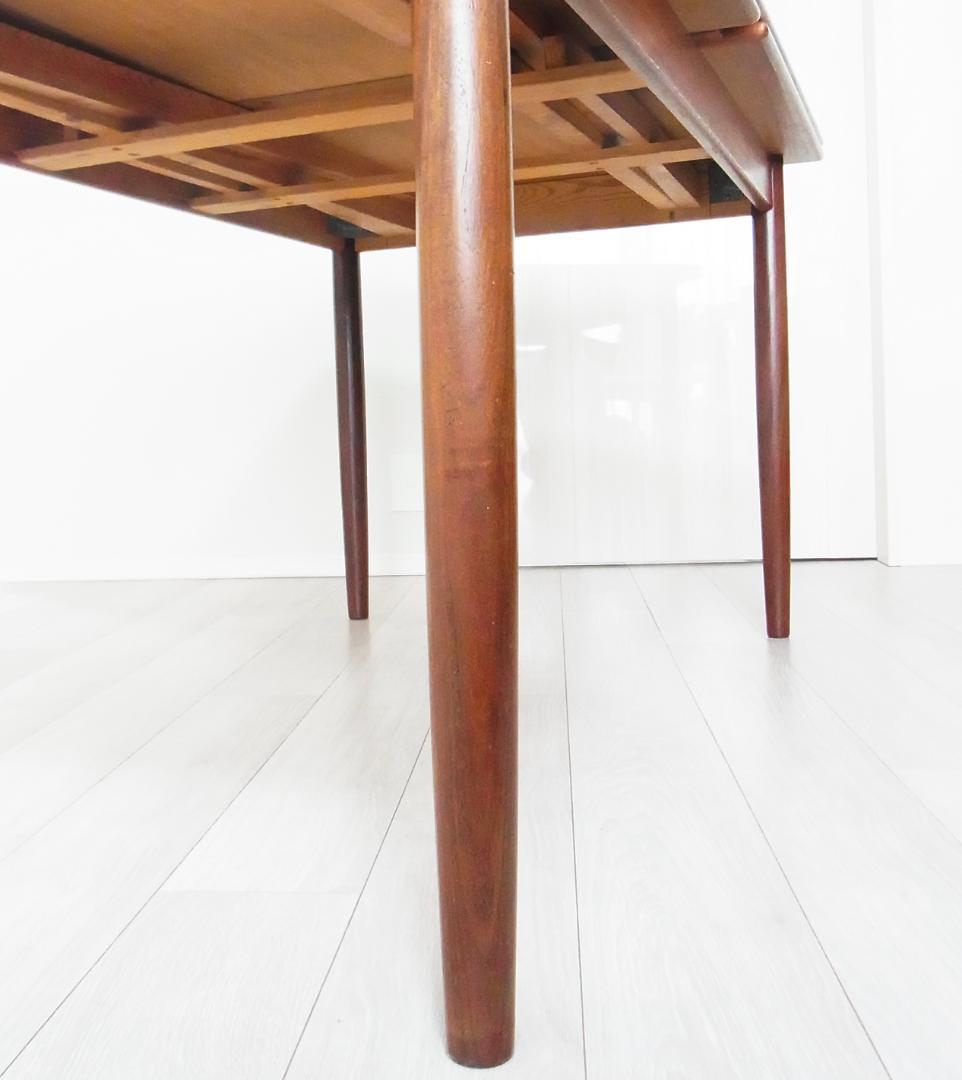 杢目が美しい伸長式 エクステンション ダイニングテーブル 北欧家具　ビンテージ