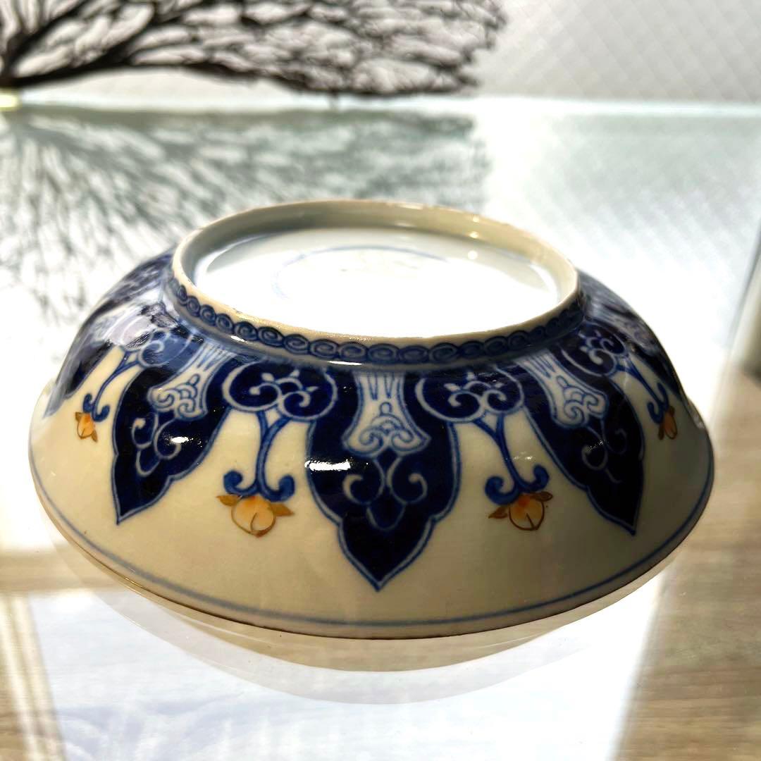 骨董　古伊万里　金彩色絵　希少図案　栗鼠　木賊　山葡萄　膾皿　中皿　１客限り